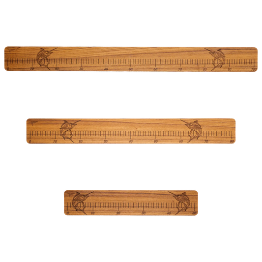 Laser-Engraved Teak Fish Ruler, Marlin (50cm, 80cm, 100cm)