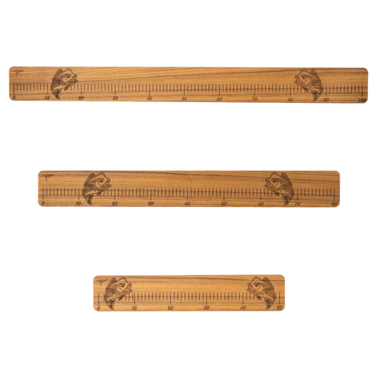 Laser-Engraved Teak Fish Ruler, Snapper (50cm, 80cm, 100cm)