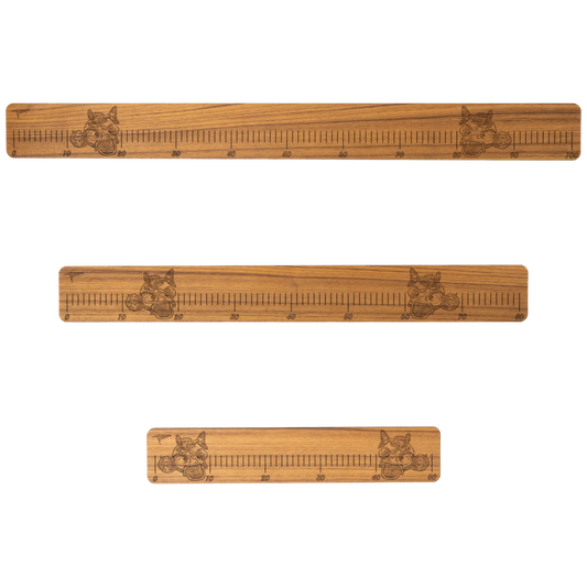 Laser-Engraved Teak Fish Ruler, Flathead (50cm, 80cm, 100cm)